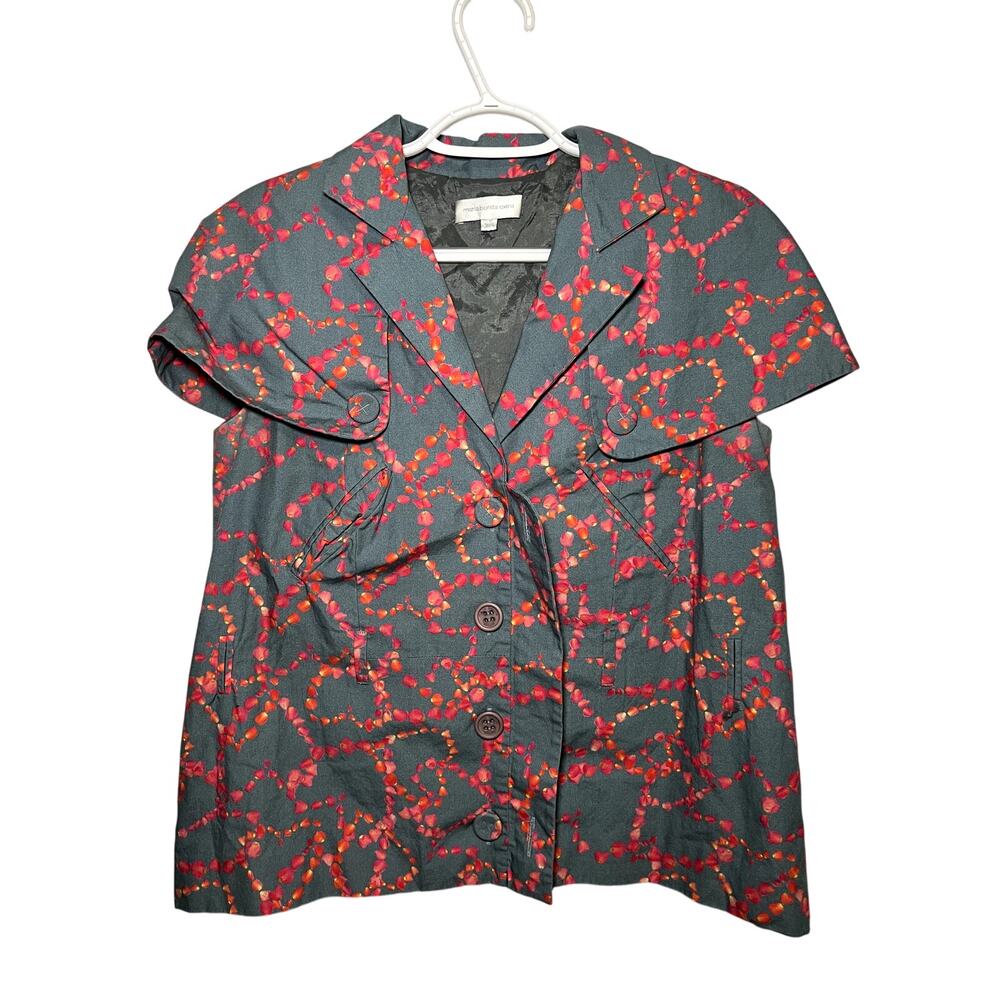 Maria Bonita Extra button down professional blouse womens 4 preppy career office